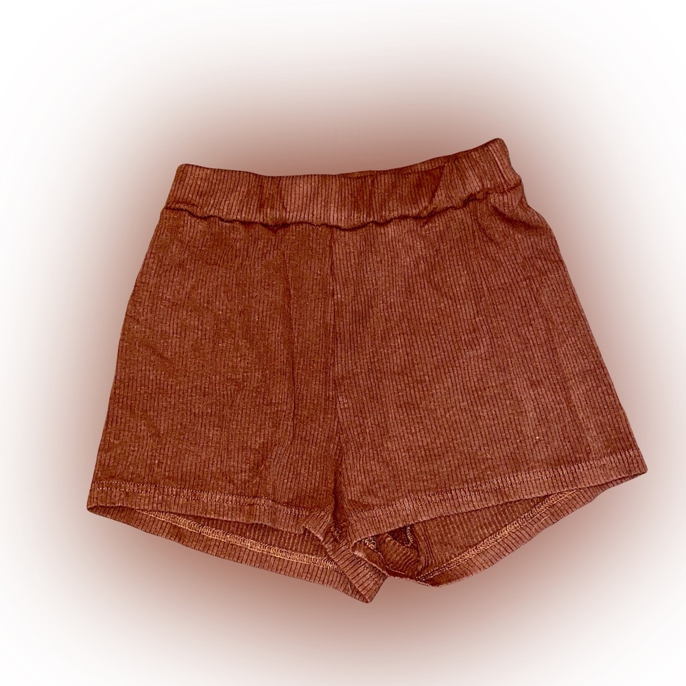 NWOT SHEIN BROWN RIBBED LOUNGE SHORTS // SIZE SMALL🤎